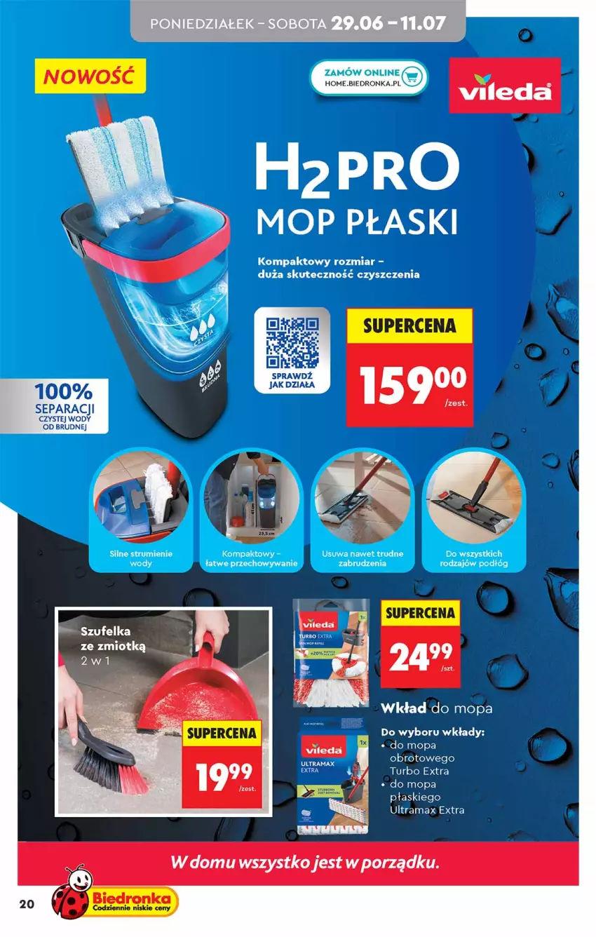Gazetka promocyjna Biedronka - Okazje Tygodnia - ważna 27.06 do 11.07.2026 - strona 20 - produkty: Mop, Por, Rama, Szufelka, Wkład do mopa