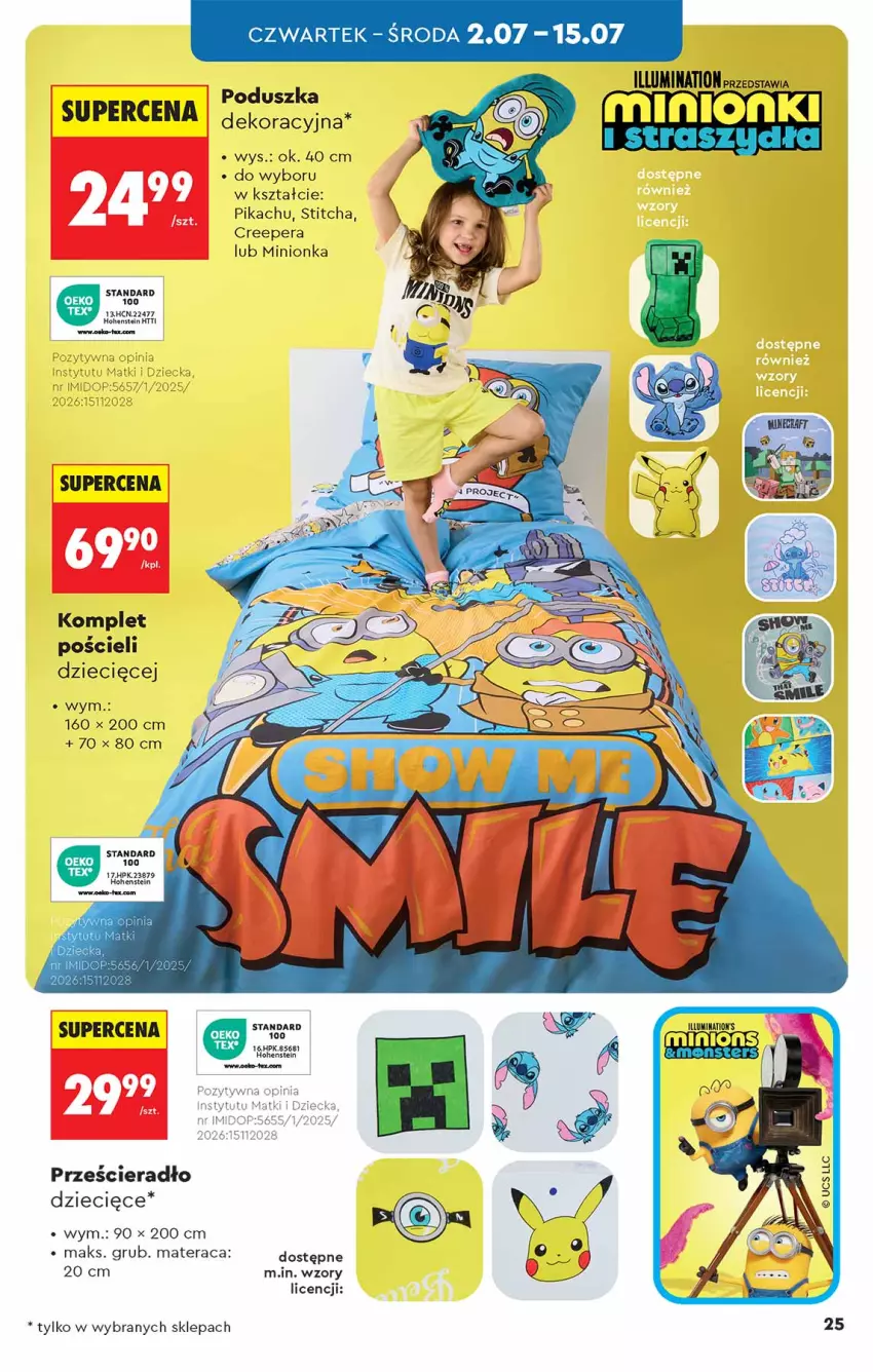 Gazetka promocyjna Biedronka - Okazje Tygodnia - ważna 27.06 do 11.07.2026 - strona 25 - produkty: Dzieci, HP, Komplet pościeli, Poduszka, Pościel, Prześcieradło