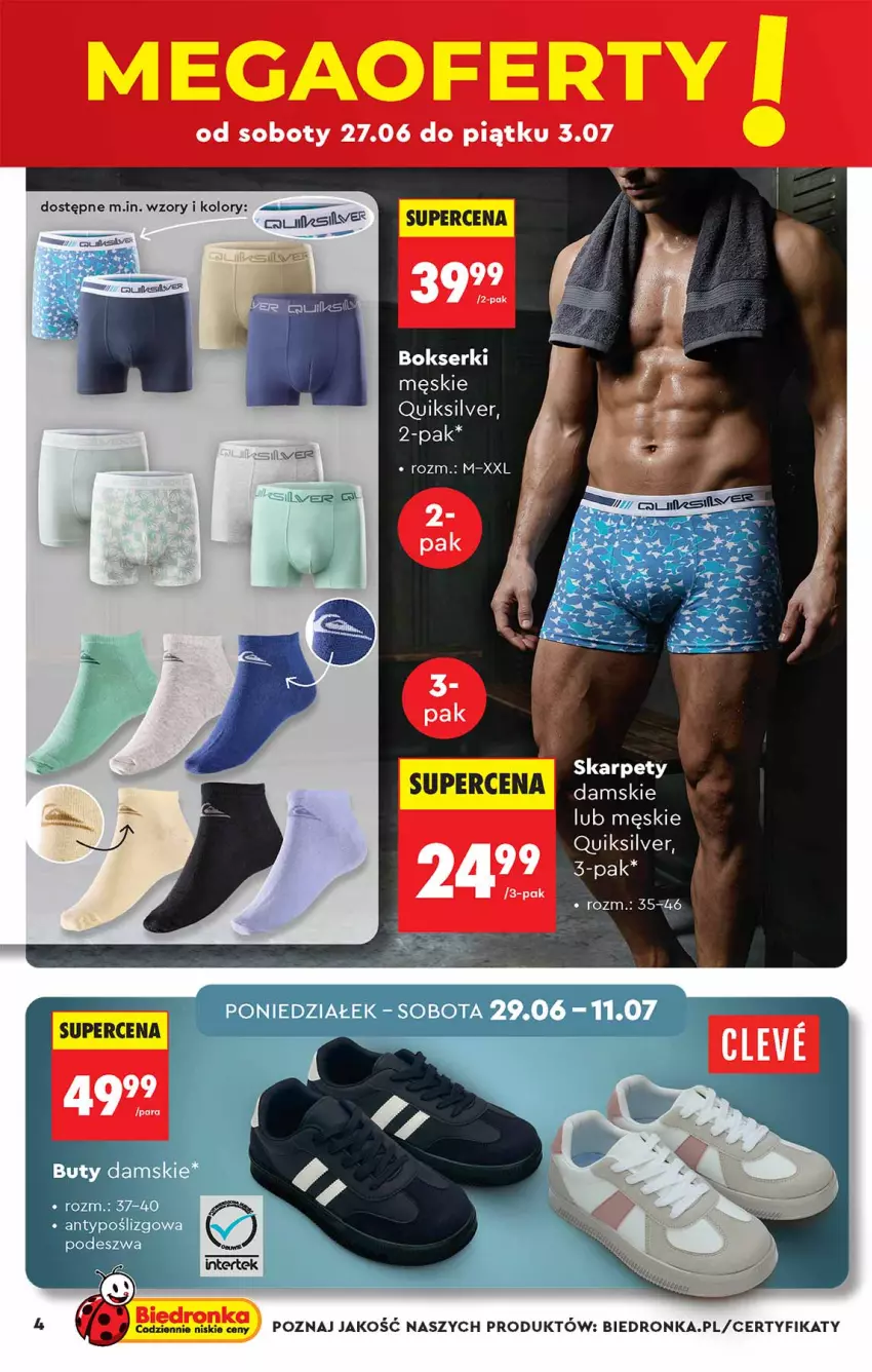 Gazetka promocyjna Biedronka - Okazje Tygodnia - ważna 27.06 do 11.07.2026 - strona 4 - produkty: Bokserki, Buty, Karp, Ser