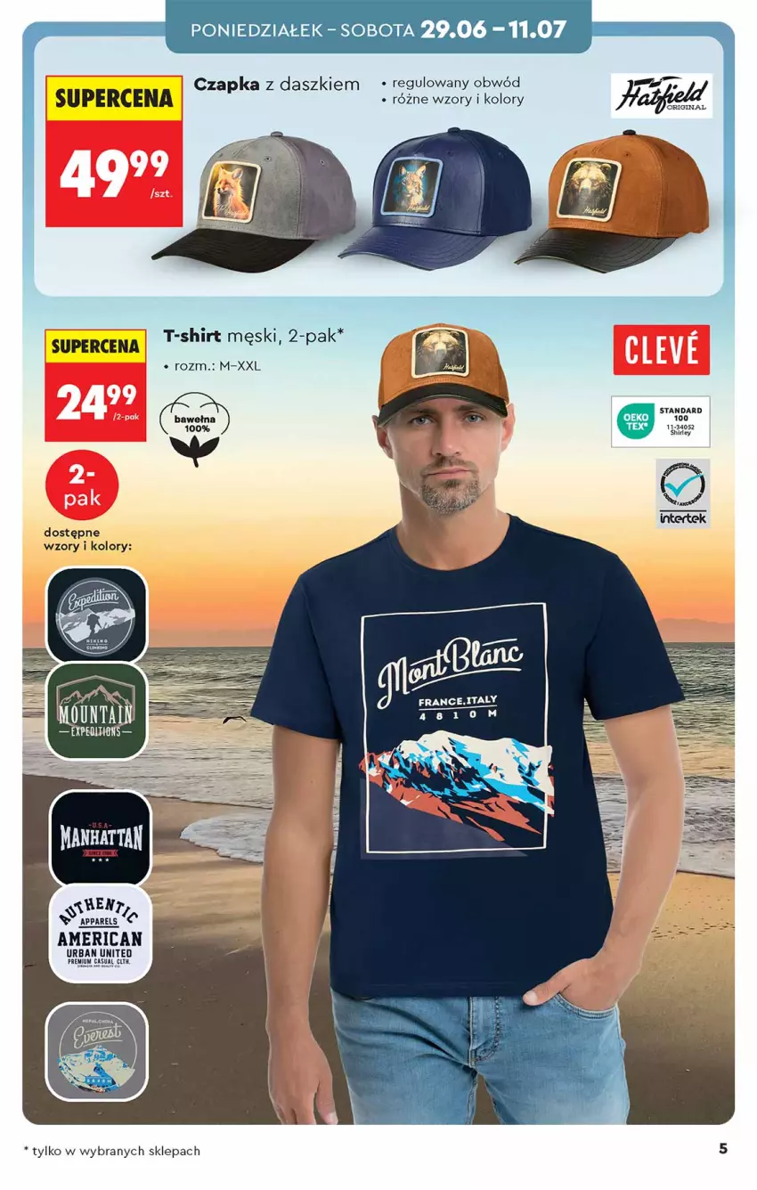 Gazetka promocyjna Biedronka - Okazje Tygodnia - ważna 27.06 do 11.07.2026 - strona 5 - produkty: Czapka, Fa, T-shirt