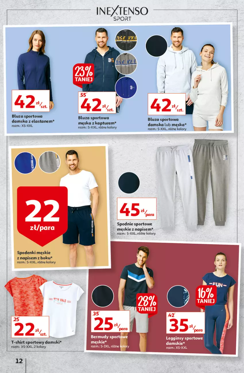 Gazetka promocyjna Auchan - Rysuje się słodka przekąska Hipermarkety - ważna 12.08 do 18.08.2021 - strona 12 - produkty: Bluza, Por, Spodnie, Spodnie sportowe, Sport, T-shirt