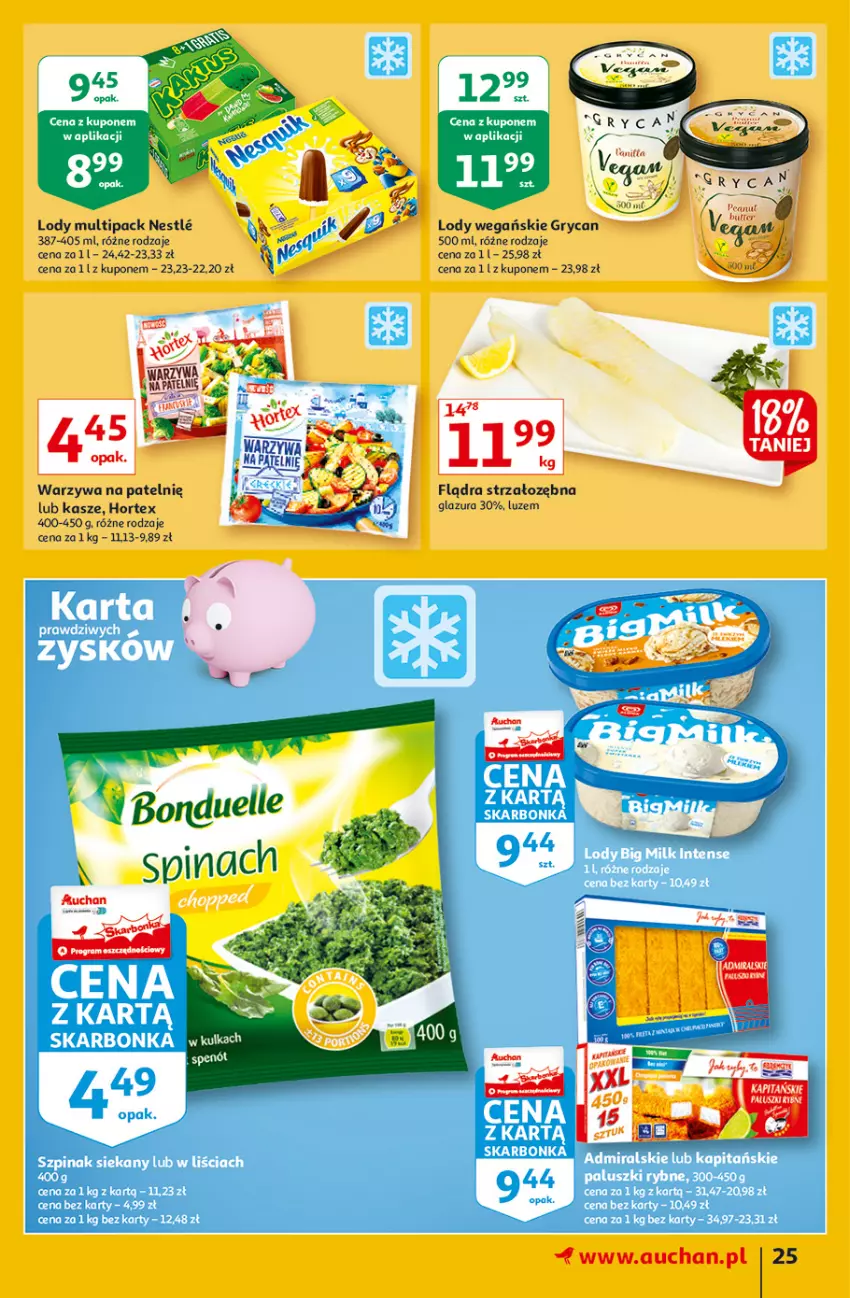 Gazetka promocyjna Auchan - Rysuje się słodka przekąska Hipermarkety - ważna 12.08 do 18.08.2021 - strona 25 - produkty: Glazura, Gry, Hortex, Lazur, Lody, Warzywa