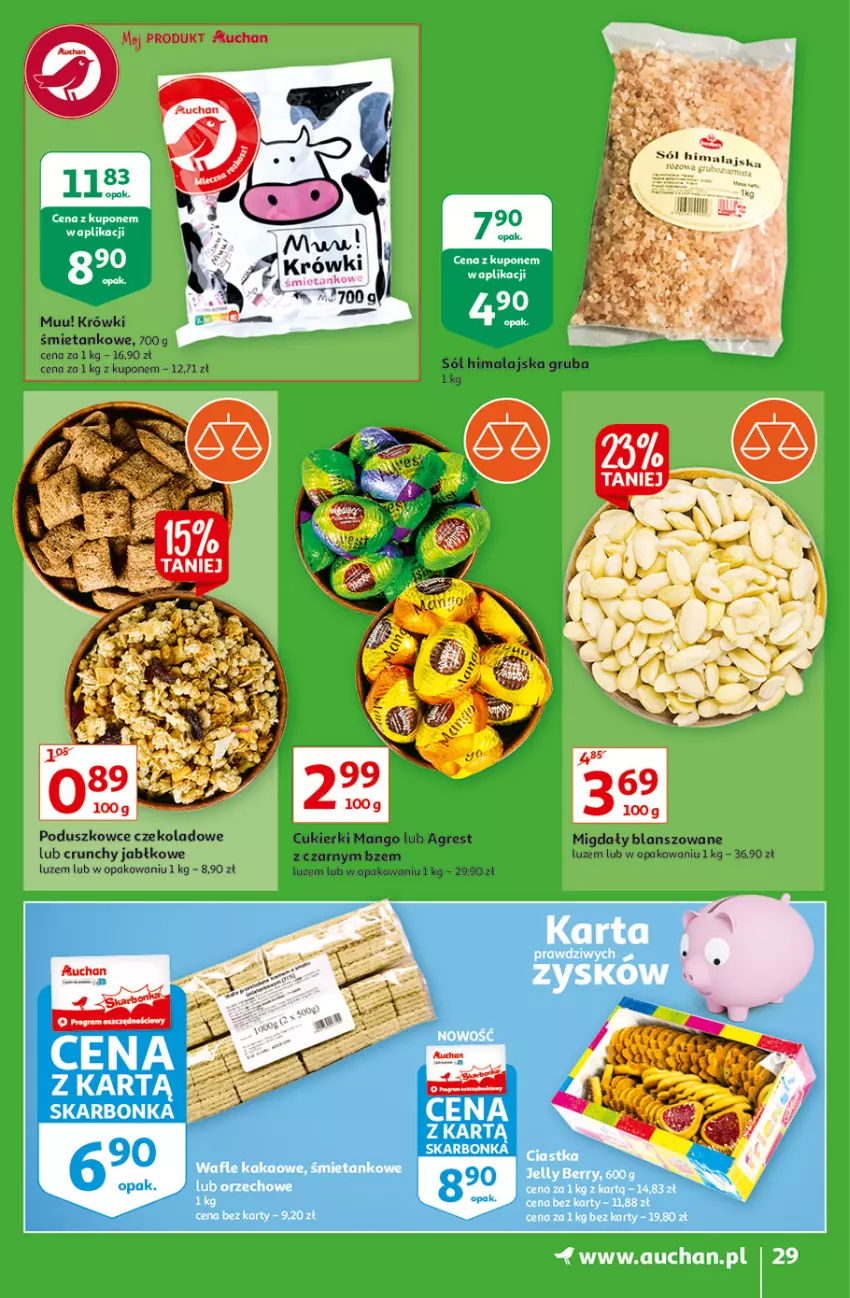 Gazetka promocyjna Auchan - Rysuje się słodka przekąska Hipermarkety - ważna 12.08 do 18.08.2021 - strona 29 - produkty: Cukier, Cukierki, Gres, Mango, Migdały