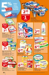 Gazetka promocyjna Auchan - Rysuje się słodka przekąska Hipermarkety - Gazetka - ważna od 18.08 do 18.08.2021 - strona 26 - produkty: Jogurt naturalny, Ser, Twaróg, Jogurt owocowy, Jogurt, Optima Cardio, Actimel, Tran, Optima, Mleko zagęszczone, Lurpak, Delma, Deser, Masło, Monte, Mleko