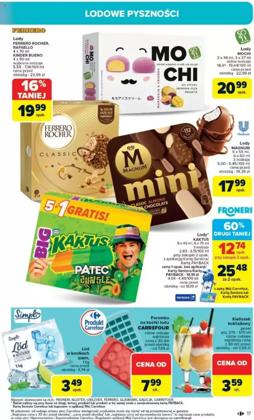 Gazetka promocyjna Carrefour - ważna 05.05 do 10.05.2025 - strona 11 - produkty: Fa, Ferrero, Ferrero Rocher, Kaktus, Kieliszek, Kinder, Kinder Bueno, Lody