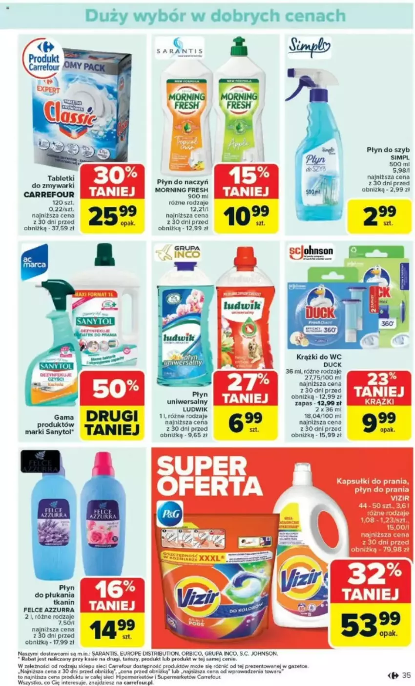 Gazetka promocyjna Carrefour - ważna 05.05 do 10.05.2025 - strona 31 - produkty: Duck, LG, Płyn do płukania, Płyn do szyb, Sanytol, Zmywarki