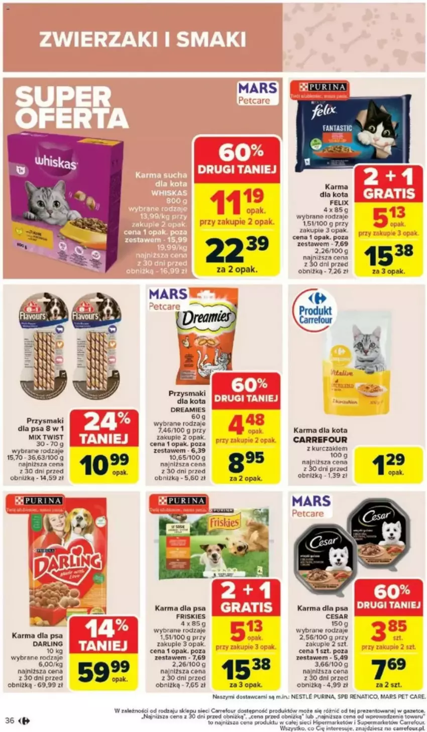Gazetka promocyjna Carrefour - ważna 05.05 do 10.05.2025 - strona 32 - produkty: Fa, Fanta, Felix, Friskies, Gry, HP, Kurczak, Mars, Por, Przysmaki, Pur, Purina