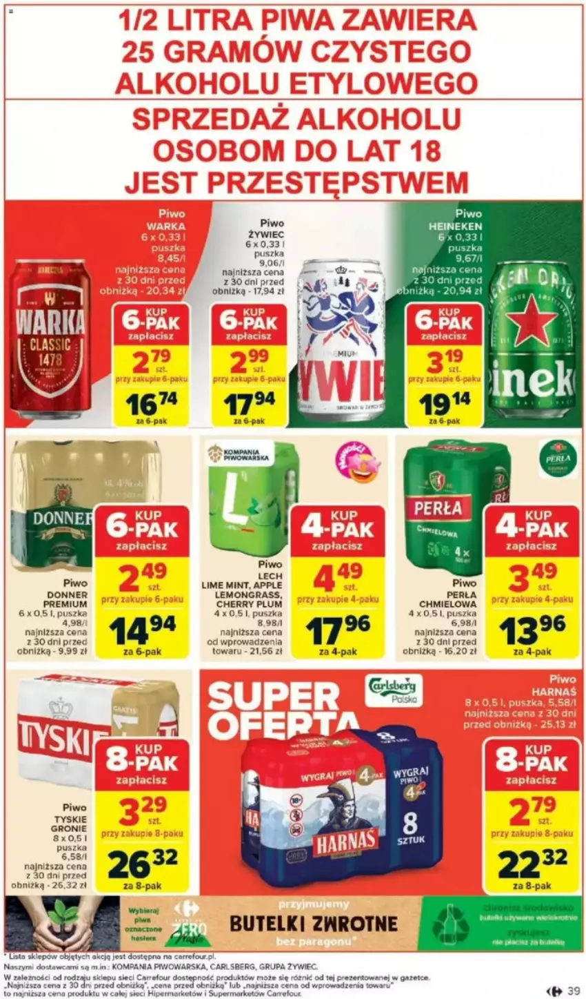 Gazetka promocyjna Carrefour - ważna 05.05 do 10.05.2025 - strona 36 - produkty: Carlsberg, Gra, Laur, Perła, Piwa, Piwo, Tyskie