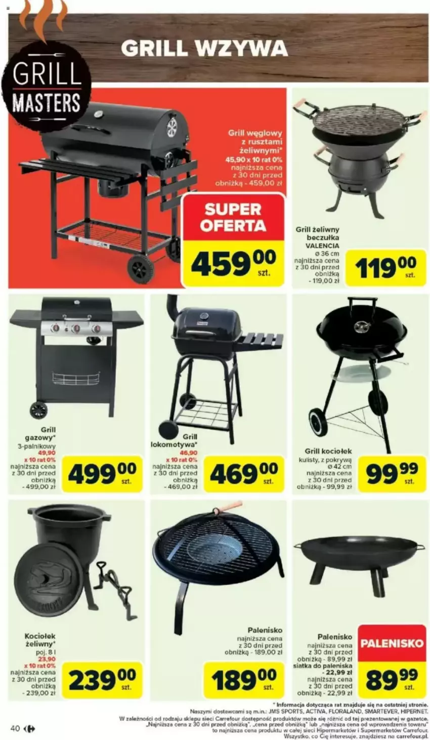 Gazetka promocyjna Carrefour - ważna 05.05 do 10.05.2025 - strona 37 - produkty: Fa, Flora, Grill, Grill gazowy, Koc, Laur, Palenisko, Por, Siatka, Sport