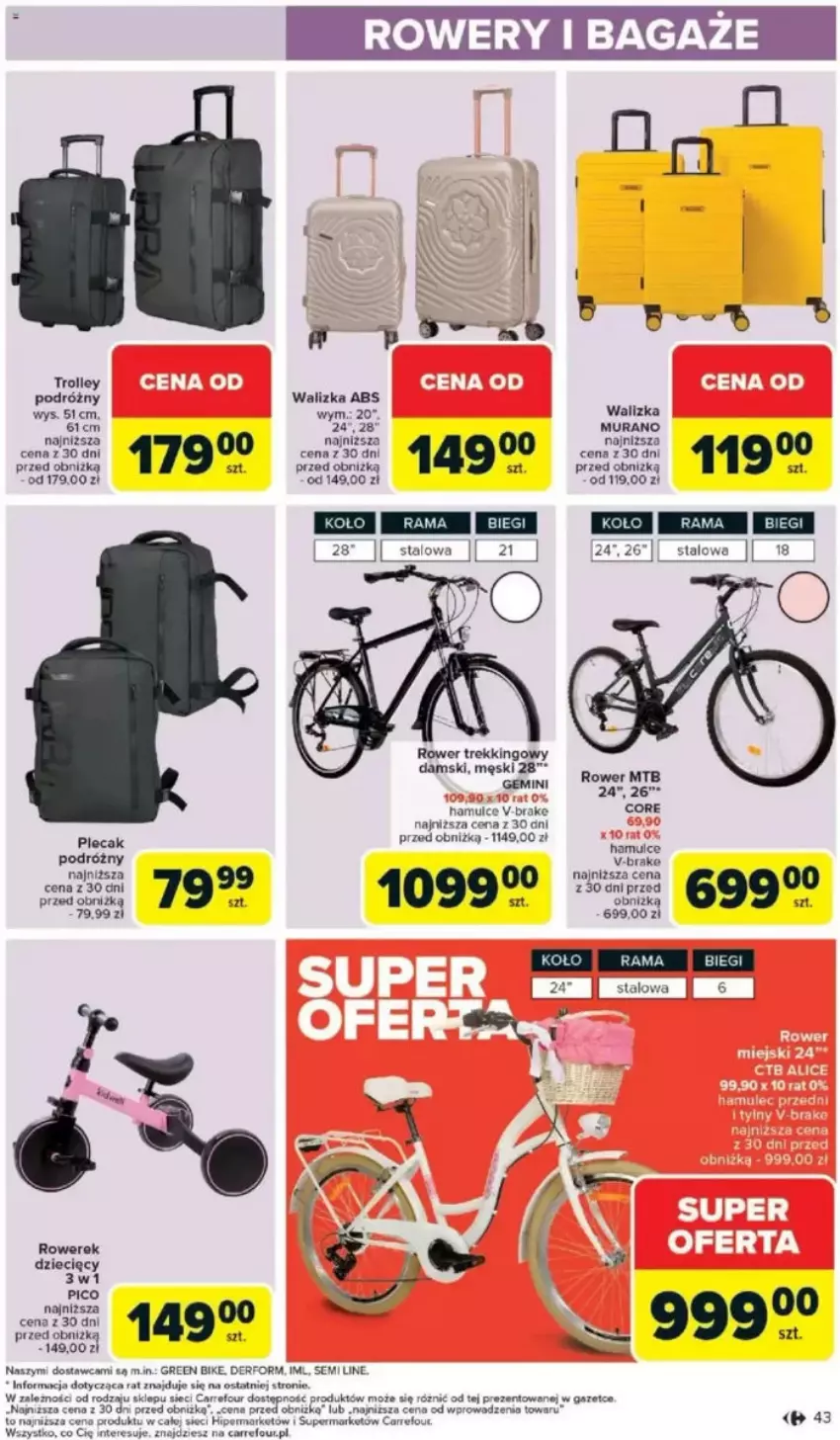 Gazetka promocyjna Carrefour - ważna 05.05 do 10.05.2025 - strona 40 - produkty: Dzieci, Fa, Plecak, Rower, Rowerek, Tatra, Walizka