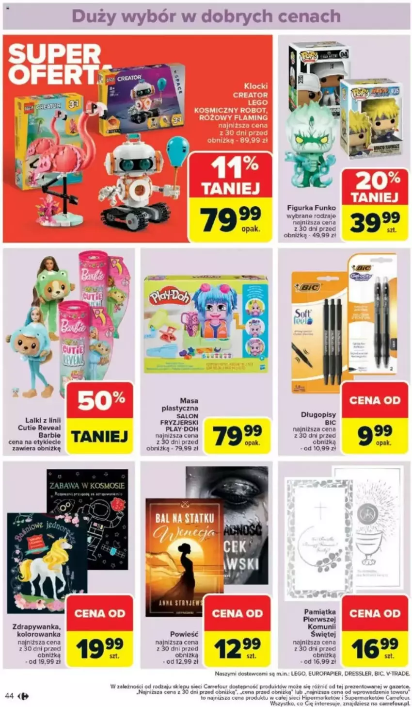 Gazetka promocyjna Carrefour - ważna 05.05 do 10.05.2025 - strona 41 - produkty: Barbie, BIC, Długopis, Dres, Kolorowanka, LEGO, Play-Doh