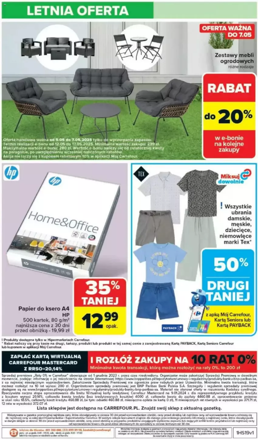 Gazetka promocyjna Carrefour - ważna 05.05 do 10.05.2025 - strona 46 - produkty: Dzieci, Gra, HP, Karp, Klej, Kosz, Papier, Papier do ksero, Por, Ser, Sok, Top, Tran, Ubrania