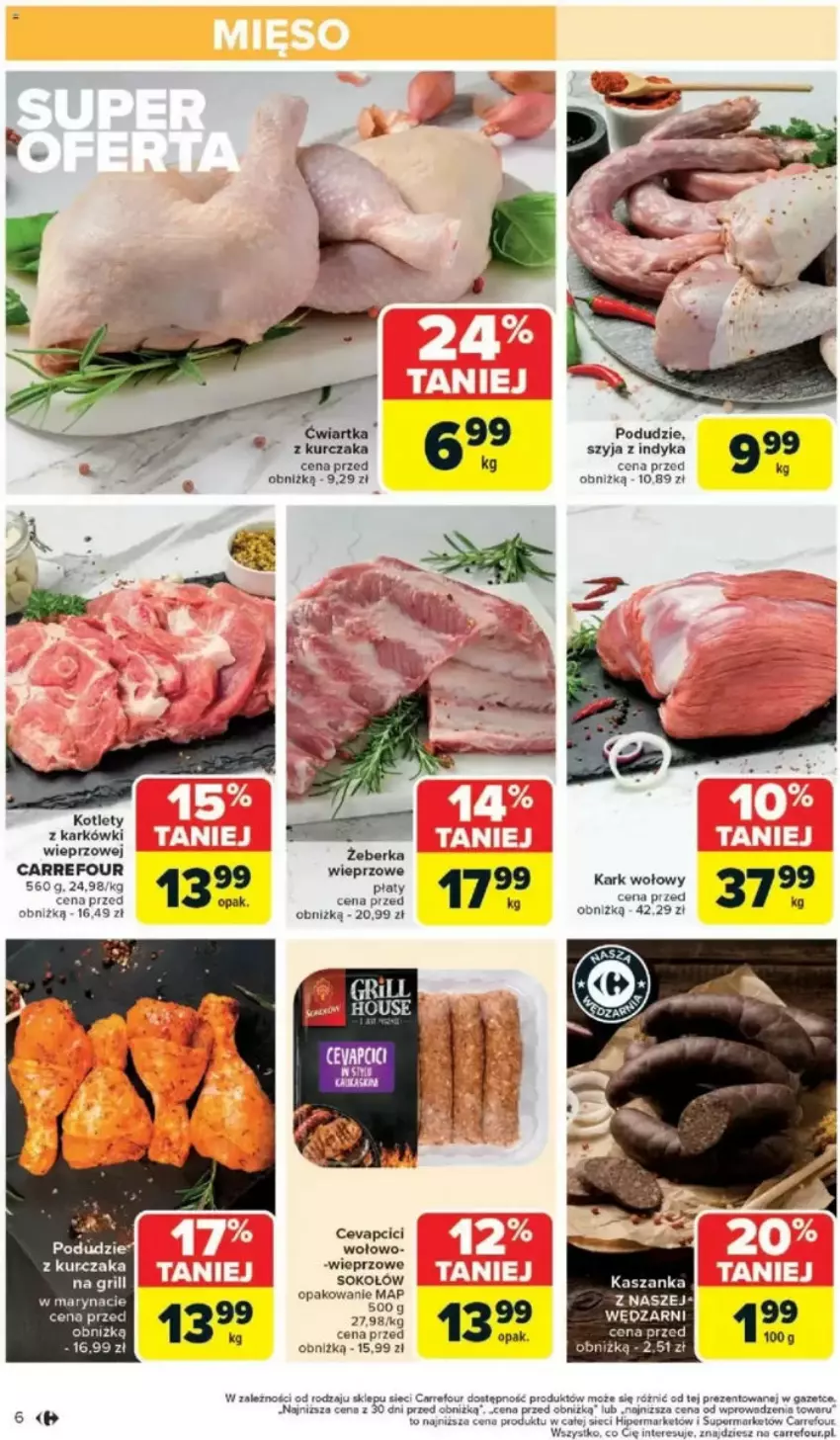 Gazetka promocyjna Carrefour - ważna 05.05 do 10.05.2025 - strona 53 - produkty: Grill, Kark wołowy, Kasza, Kaszanka, Kotlet, Kurczak, Sok, Sokołów