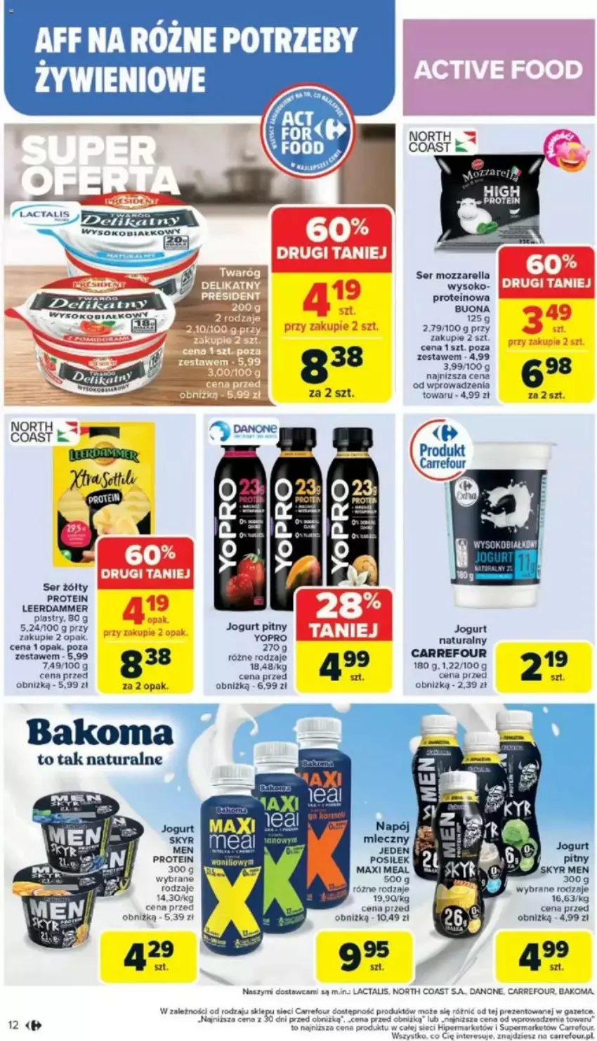Gazetka promocyjna Carrefour - ważna 05.05 do 10.05.2025 - strona 6 - produkty: Bakoma, Danone, Jogurt, Jogurt pitny, Mozzarella, Por, Ser, Sok