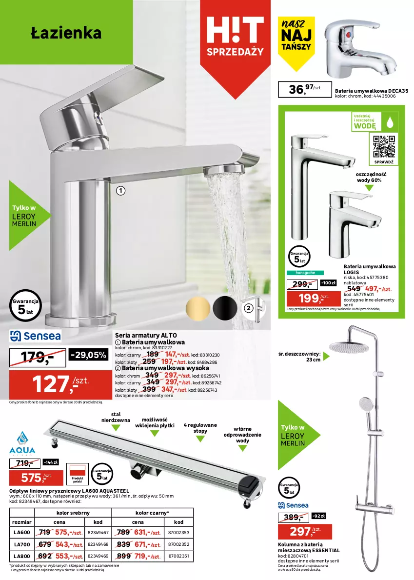 Gazetka promocyjna Leroy Merlin - Gazetka Leroy Merlin - ważna 02.12 do 26.12.2025 - strona 22 - produkty: Bateria, Bateria umywalkowa, Deska wolnoopadająca, Gra, Klej, Kompakt WC, Lakier, Ser, Słupek, Sok, Syfon, Szafka, Top, Wanna, Zestaw podtynkowy WC