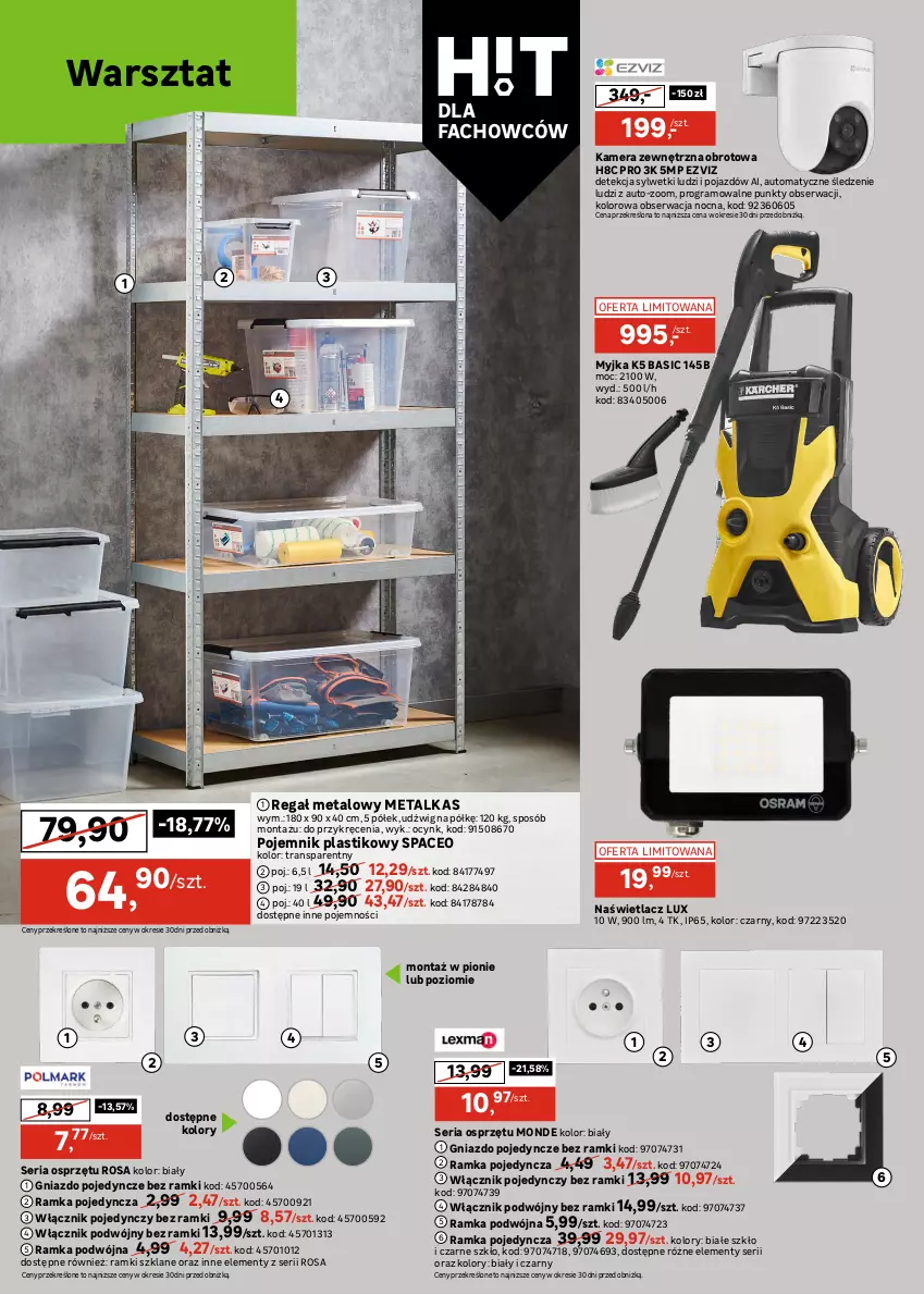 Gazetka promocyjna Leroy Merlin - Gazetka Leroy Merlin - ważna 02.12 do 26.12.2025 - strona 26 - produkty: Cynk, Dźwig, Fa, Gniazdo pojedyncze, Gra, Kamera, Naświetlacz, Odkurzacz, Odkurzacz warsztatowy, Olej, Pojazd, Pojemnik, Pojemnik plastikowy, Rama, Ramka, Regał, Regał metalowy, Ser, Tran, Włącznik podwójny, Włącznik pojedynczy, Zestaw kluczy, Zestaw kluczy nasadowych, Zestaw narzędzi