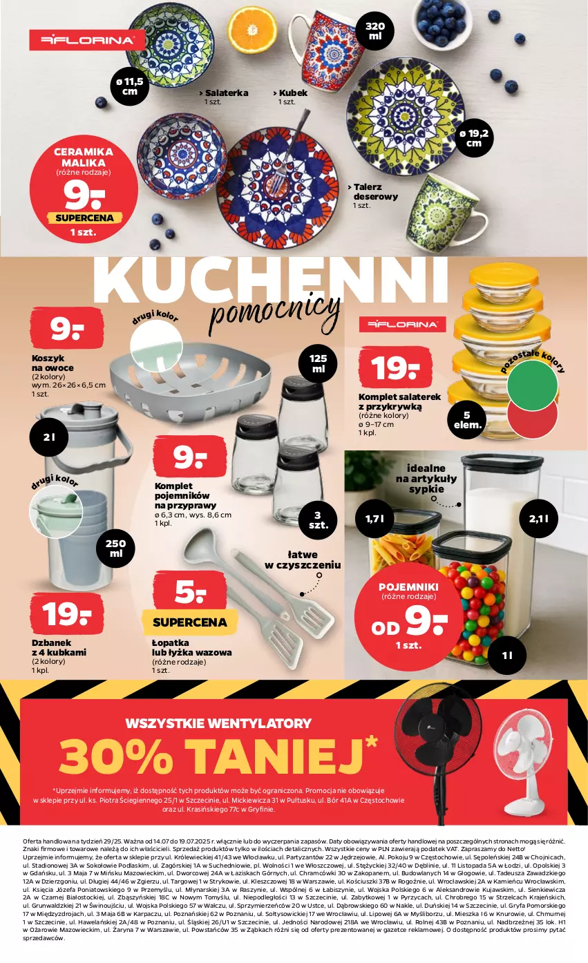 Gazetka promocyjna Netto - Od Poniedziałku Przemysłowa - ważna 14.07 do 19.07.2025 - strona 3 - produkty: Deser, Dzbanek, Fa, Gra, Gry, Karp, Kosz, Kubek, Kujawski, Owoce, Podlaski, Pojemnik, Przyprawy, Salaterka, Ser, Sok, Stock, Talerz, Talerz deserowy, Top, Wino