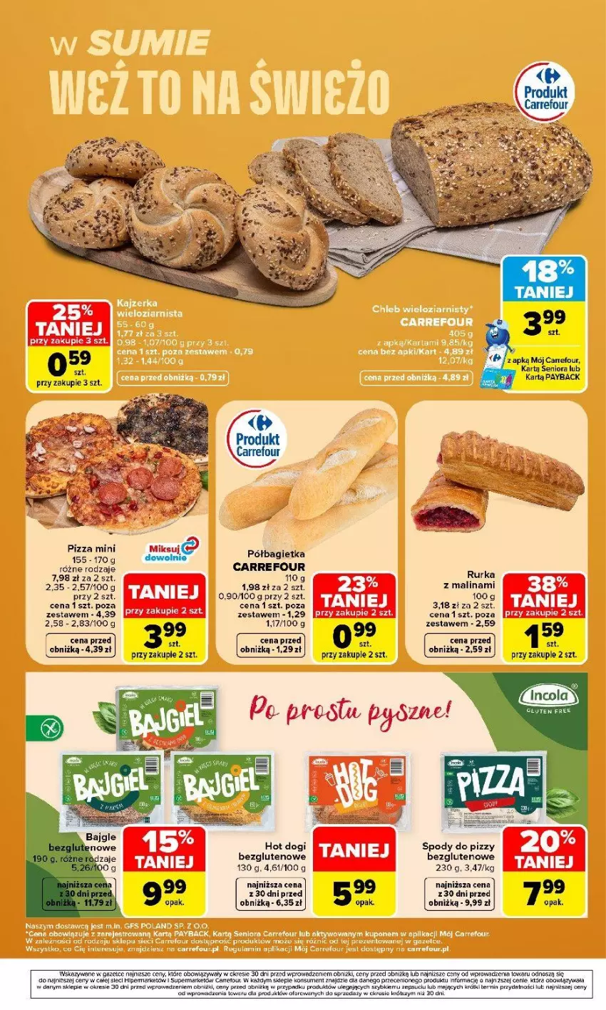 Gazetka promocyjna Carrefour - Gazetka Carrefour, Market w SUMIE weź to na świeżo - ważna 17.08 do 22.08.2026 - strona 5 - produkty: Bagietka, Hot dog, Pizza, Półbagietka, Rosie