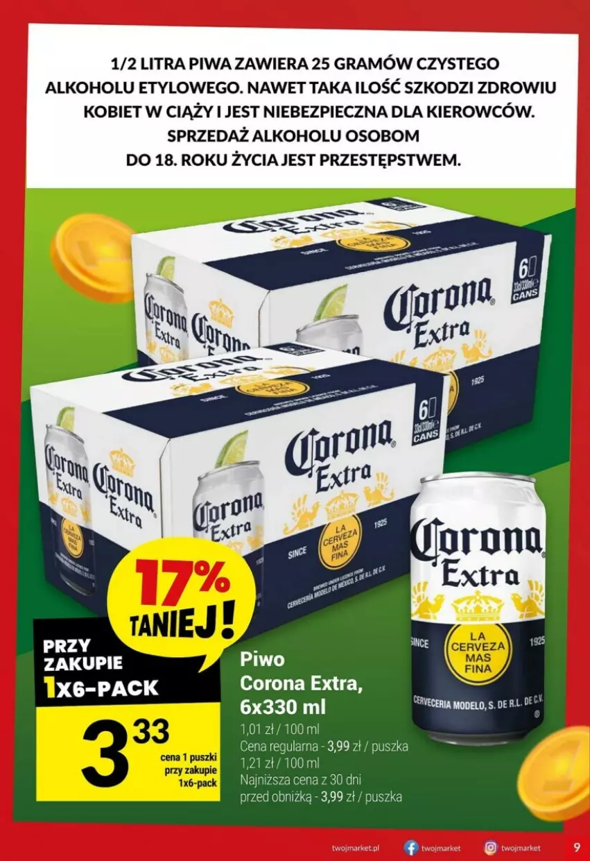 Gazetka promocyjna Twoj Market - ważna 10.04 do 16.04.2024 - strona 38 - produkty: Corona Extra, Gra, Piec, Piwa, Piwo