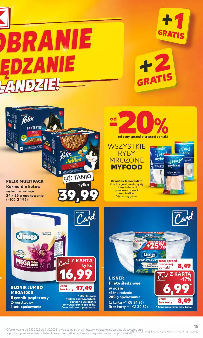 Gazetka promocyjna Kaufland - Gazetka tygodnia - ważna 05.10 do 11.10.2023 - strona 15 - produkty: Felix, Lisner, Papier, Ręcznik, Sos, Waga