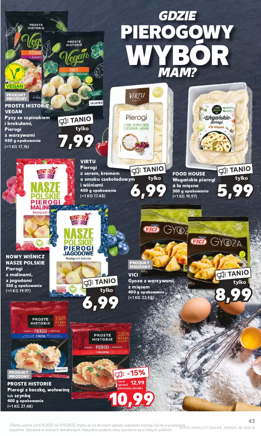 Gazetka promocyjna Kaufland - Gazetka tygodnia - ważna 05.10 do 11.10.2023 - strona 43 - produkty: Pierogi, Ser, Szpinak, Virtu, Warzywa