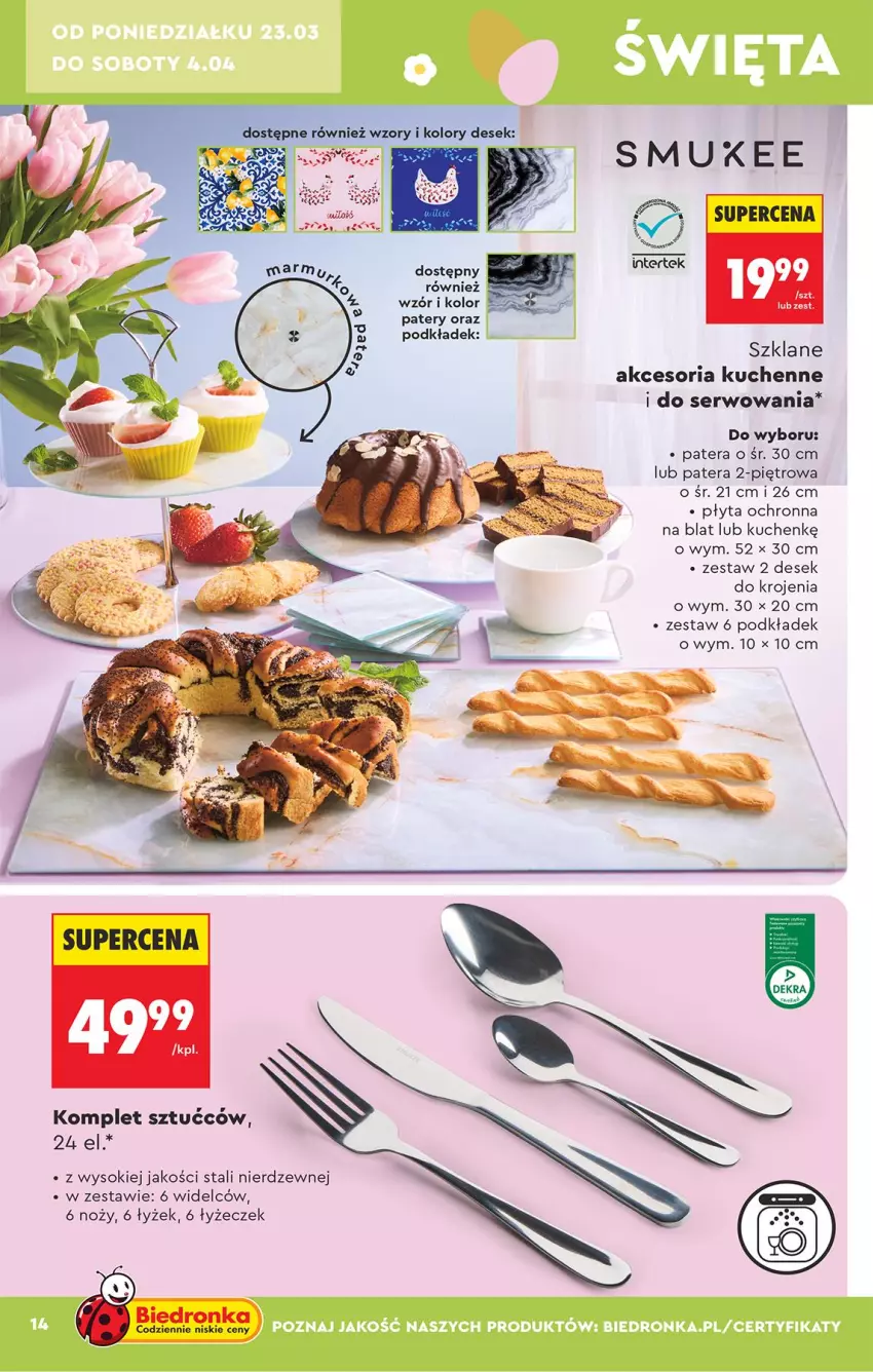 Gazetka promocyjna Biedronka - Okazje Tygodnia - ważna 21.03 do 04.04.2026 - strona 14 - produkty: Noż, Płyta, Podkład, Ser, Sok, Tera