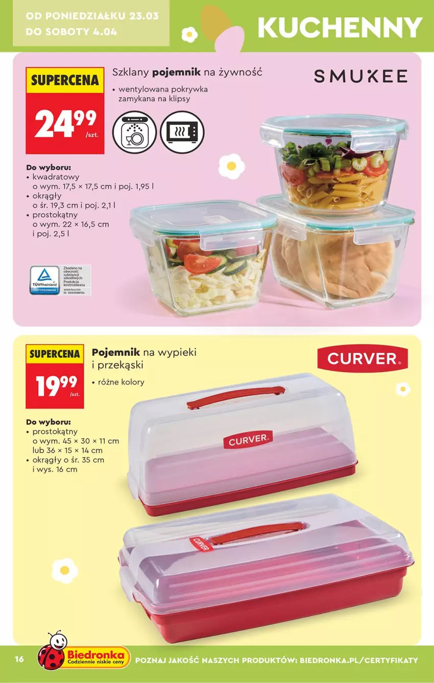 Gazetka promocyjna Biedronka - Okazje Tygodnia - ważna 21.03 do 04.04.2026 - strona 16 - produkty: Pojemnik
