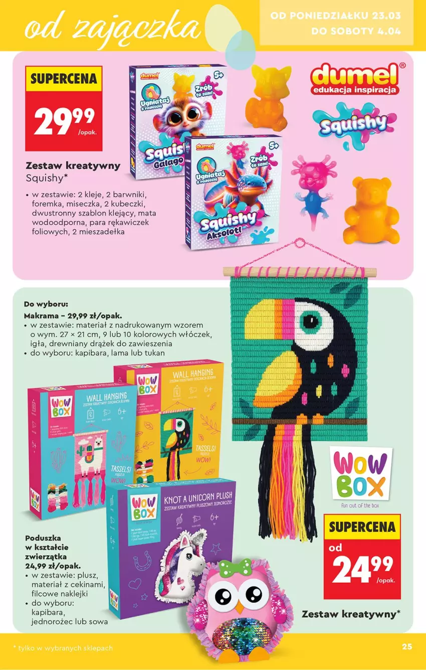 Gazetka promocyjna Biedronka - Okazje Tygodnia - ważna 21.03 do 04.04.2026 - strona 25 - produkty: Jednorożec, Klej, Miseczka, Poduszka, Por, Rama