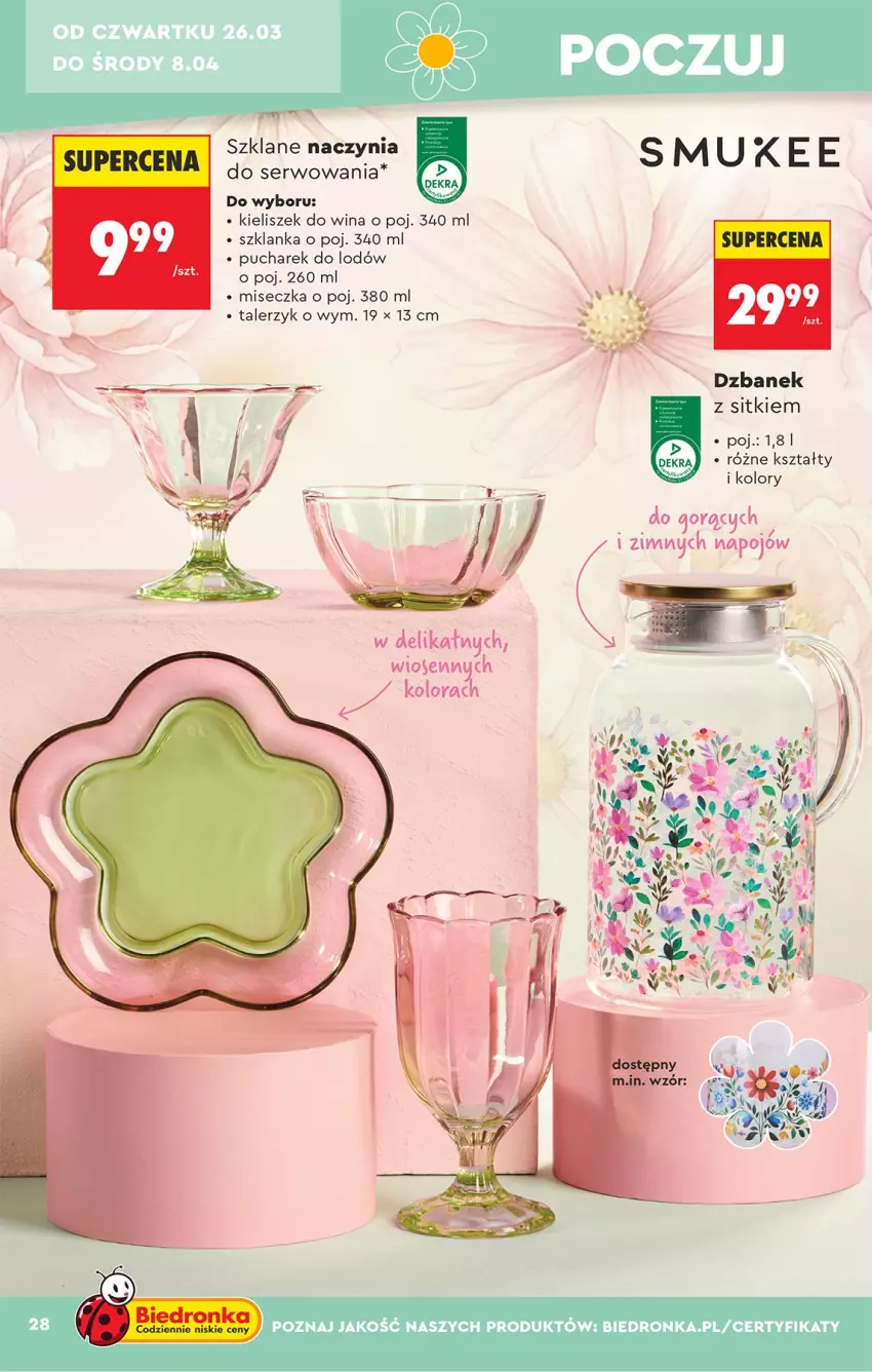Gazetka promocyjna Biedronka - Okazje Tygodnia - ważna 21.03 do 04.04.2026 - strona 28 - produkty: Dzbanek, Kieliszek, Miseczka, Ser, Szklane naczynia, Szklanka, Talerz, Talerzyk