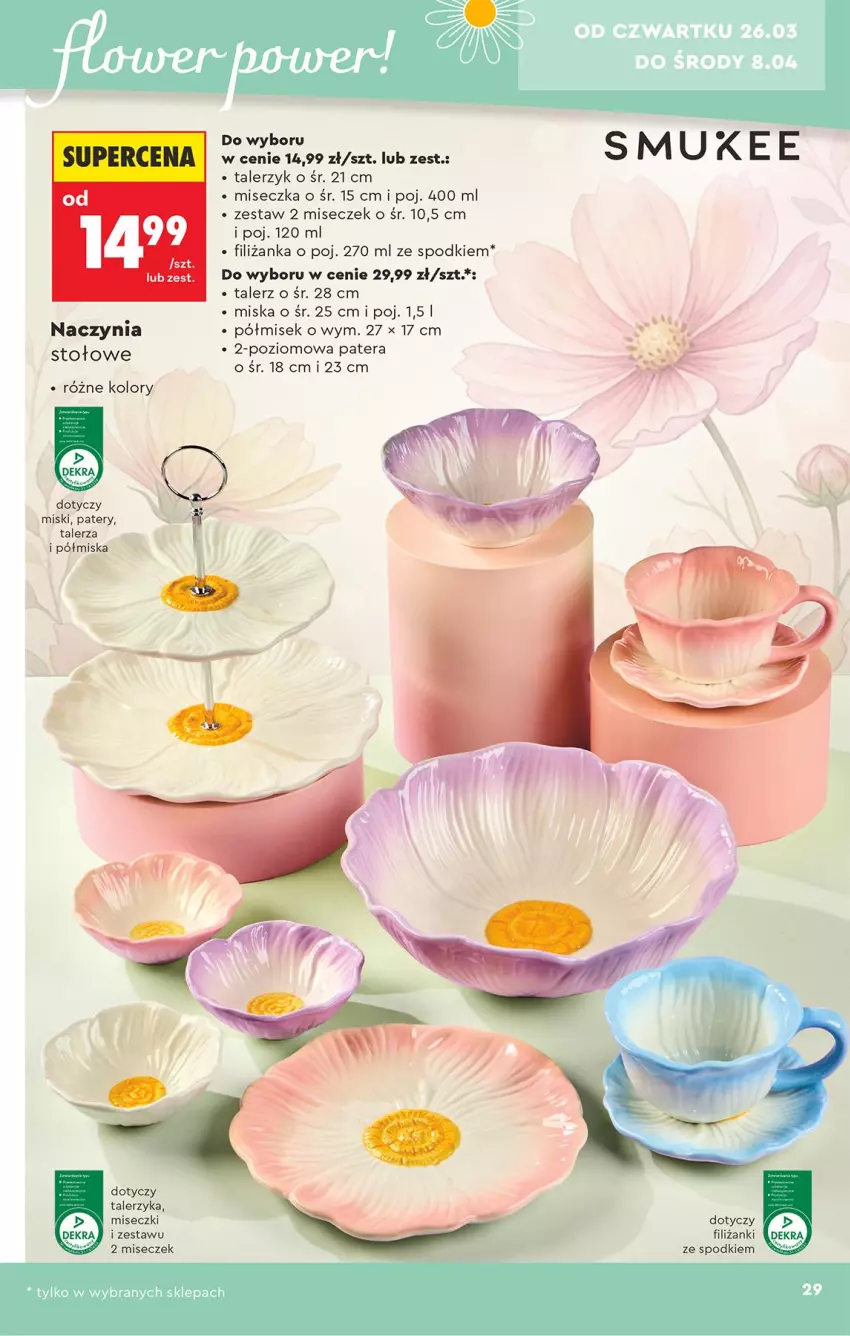 Gazetka promocyjna Biedronka - Okazje Tygodnia - ważna 21.03 do 04.04.2026 - strona 29 - produkty: Filiżanka, Miseczka, Miska, Talerz, Talerzyk, Tera