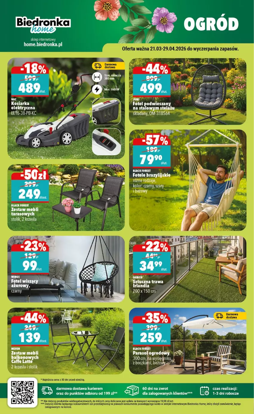 Gazetka promocyjna Biedronka - Okazje Tygodnia - ważna 21.03 do 04.04.2026 - strona 42 - produkty: Fotel, Kosiarka, Lack, Stolik