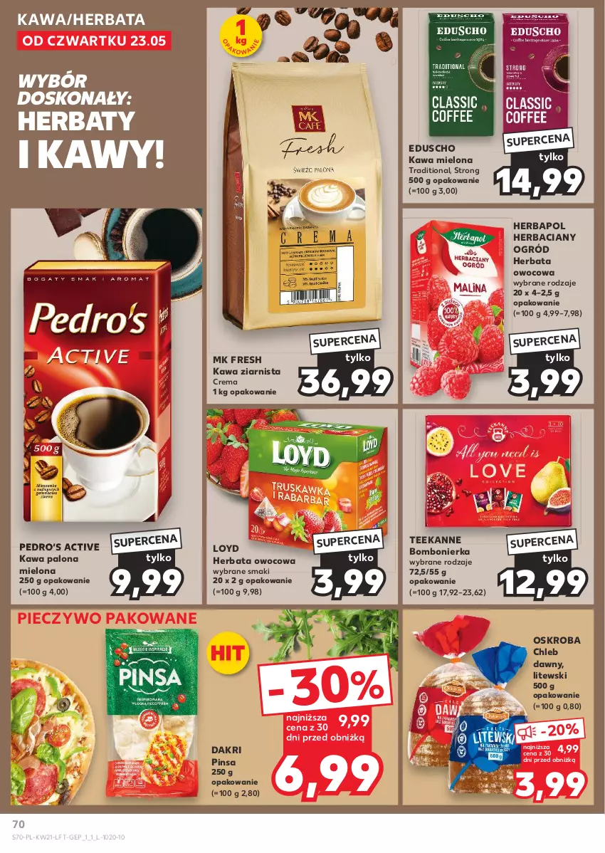 Gazetka promocyjna Kaufland - Gazetka tygodnia - ważna 23.05 do 28.05.2024 - strona 70 - produkty: Chleb, Herbapol, Herbata, Herbata owocowa, Kawa, Kawa mielona, Kawa ziarnista, Loyd, Ogród, Piec, Pieczywo, Teekanne