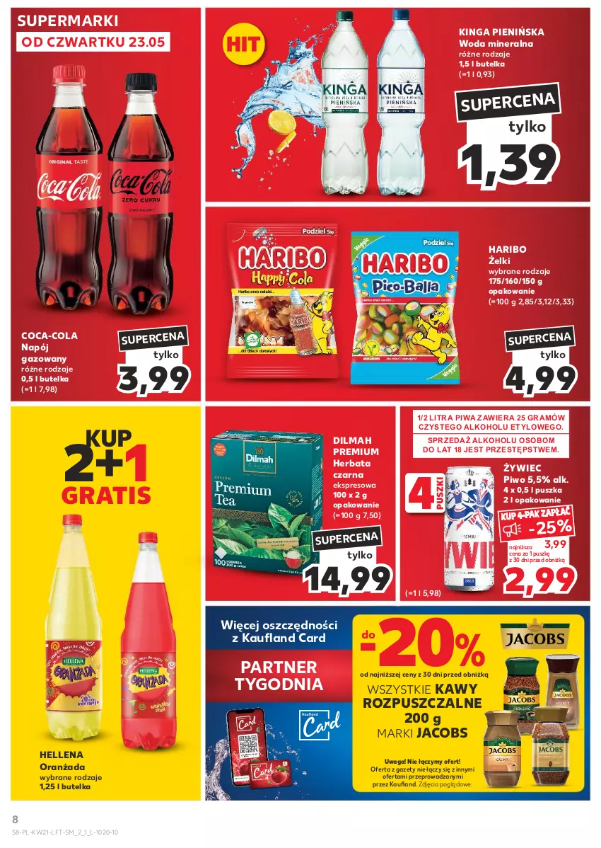 Gazetka promocyjna Kaufland - Gazetka tygodnia - ważna 23.05 do 28.05.2024 - strona 8 - produkty: Coca-Cola, Dilmah, Gra, Haribo, Hellena, Herbata, Herbata czarna, Jacobs, Napój, Napój gazowany, Oranżada, Piwa, Piwo, Waga, Woda, Woda mineralna