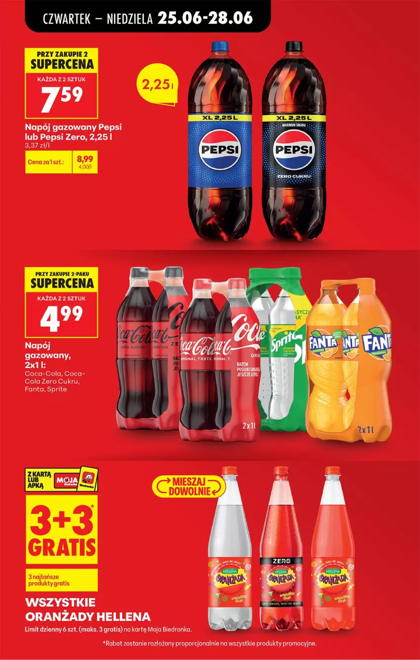 Gazetka promocyjna Biedronka - Od Czwartku - ważna 25.06 do 01.07.2026 - strona 13 - produkty: Coca-Cola, Fa, Fanta, Gin, Gra, Hellena, Napój, Napój gazowany, Pepsi, Por, Sprite
