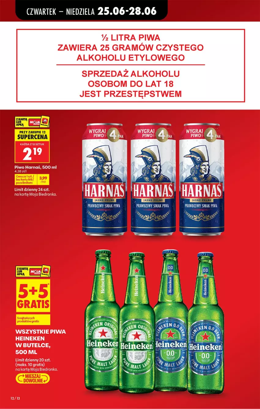 Gazetka promocyjna Biedronka - Od Czwartku - ważna 25.06 do 01.07.2026 - strona 14 - produkty: Harnaś, Heineken, Piwo