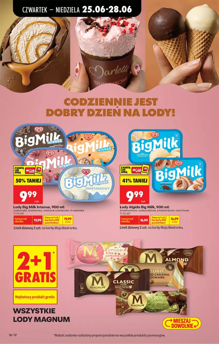 Gazetka promocyjna Biedronka - Od Czwartku - ważna 25.06 do 01.07.2026 - strona 18 - produkty: Algida, Big Milk, Czekolada, Gra, LG, Lody, Por