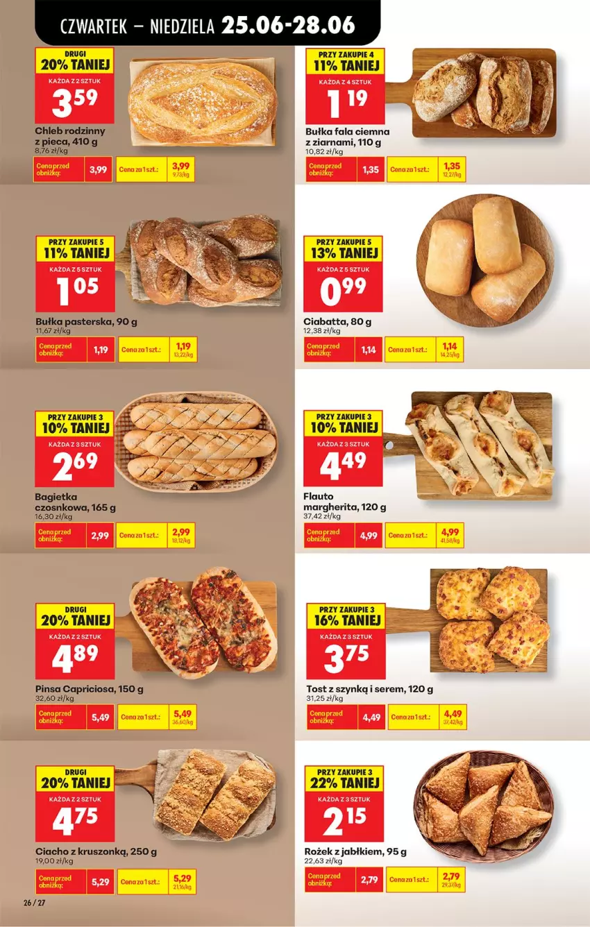 Gazetka promocyjna Biedronka - Od Czwartku - ważna 25.06 do 01.07.2026 - strona 30 - produkty: Bagietka, Bagietka czosnkowa, Bułka, Chleb, Ciabatta, Fa, Piec, Ser
