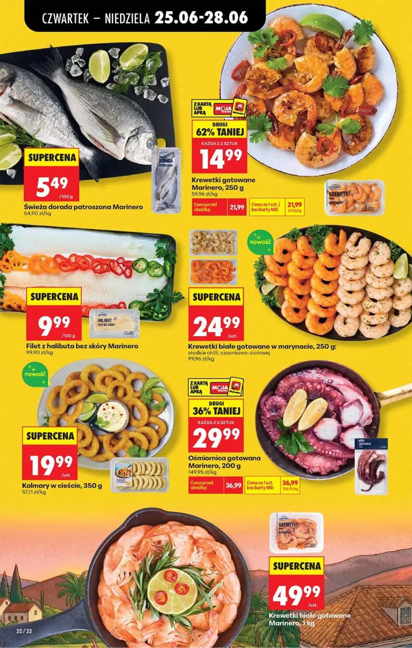 Gazetka promocyjna Biedronka - Od Czwartku - ważna 25.06 do 01.07.2026 - strona 38 - produkty: Halibut, Kalmar, Kalmary, Krewetki, LG