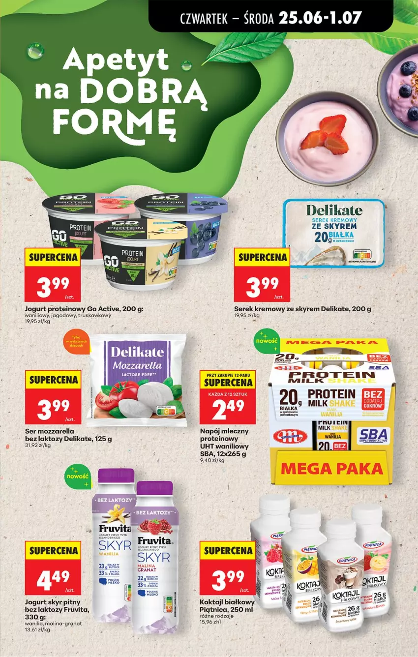 Gazetka promocyjna Biedronka - Od Czwartku - ważna 25.06 do 01.07.2026 - strona 45 - produkty: Fa, Gra, Granat, Jogurt, Mleko, Mozzarella, Napój, Napój mleczny, Piątnica, Ser, Serek