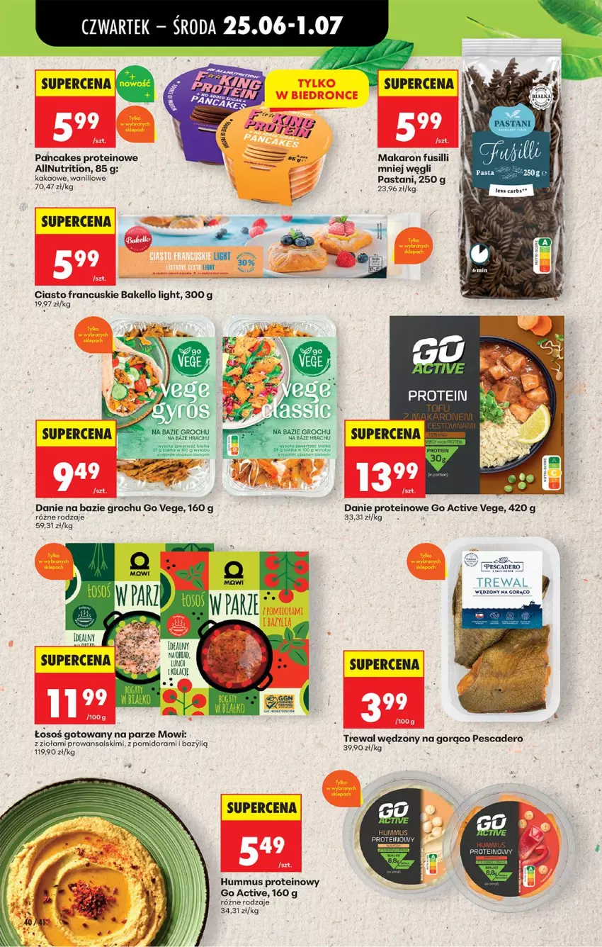 Gazetka promocyjna Biedronka - Od Czwartku - ważna 25.06 do 01.07.2026 - strona 46 - produkty: Bazyl, Groch, Hummus, Makaron, Mus