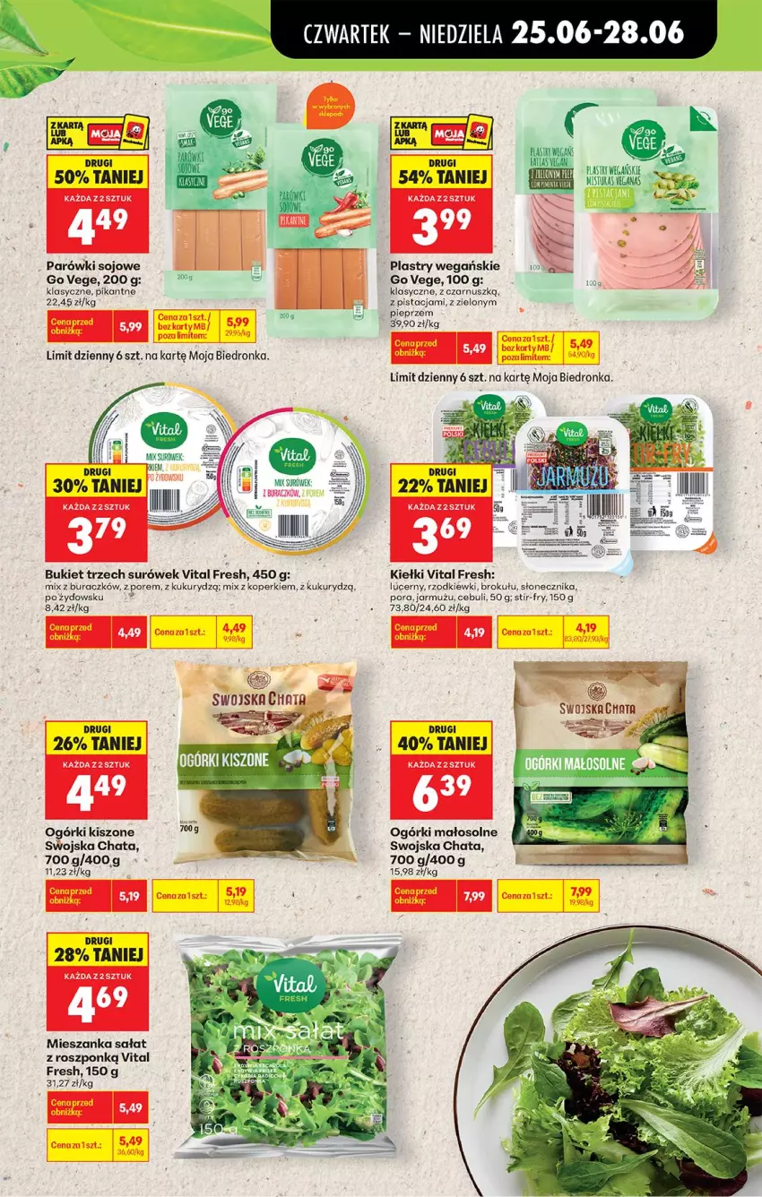 Gazetka promocyjna Biedronka - Od Czwartku - ważna 25.06 do 01.07.2026 - strona 47 - produkty: Bukiet, Jarmuż, Kiełki, Mieszanka sałat, Parówki, Pieprz, Por, Sałat