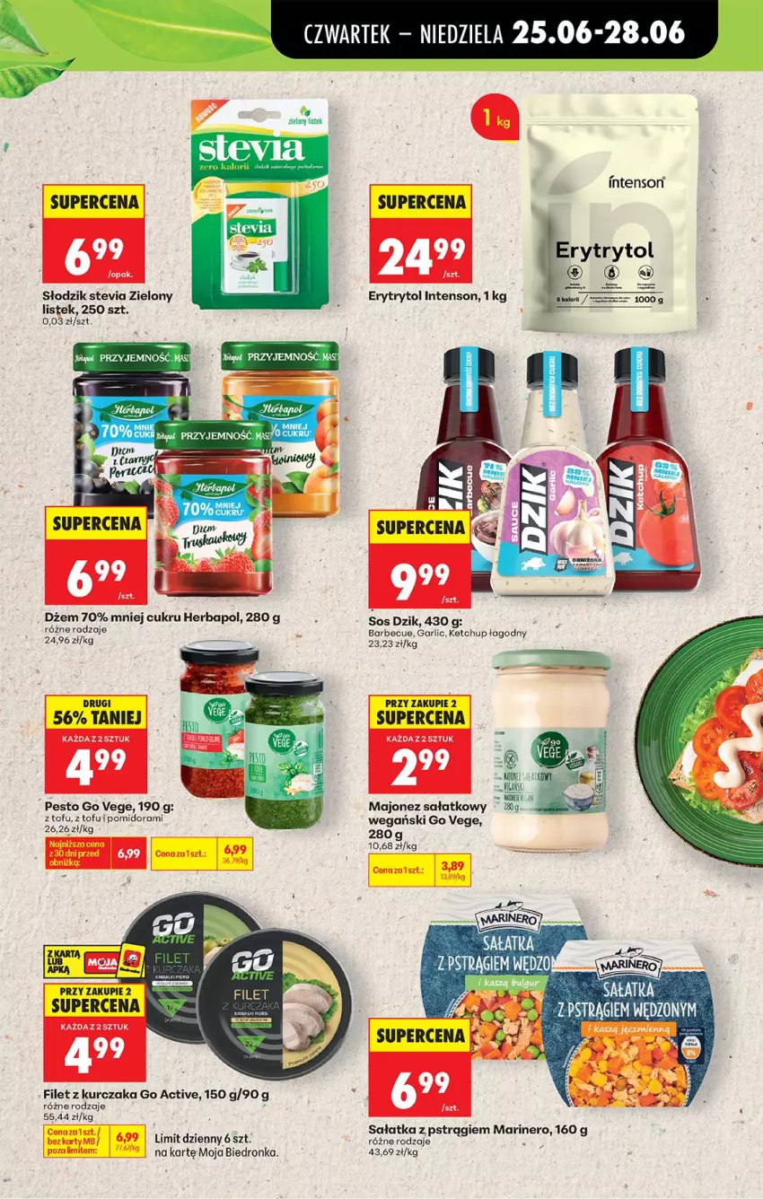Gazetka promocyjna Biedronka - Od Czwartku - ważna 25.06 do 01.07.2026 - strona 51 - produkty: Dżem, Herbapol, Ketchup, Kurczak, Majonez, Majonez sałatkowy, Pesto, Pstrąg, Sałat, Sałatka, Stek, Tofu