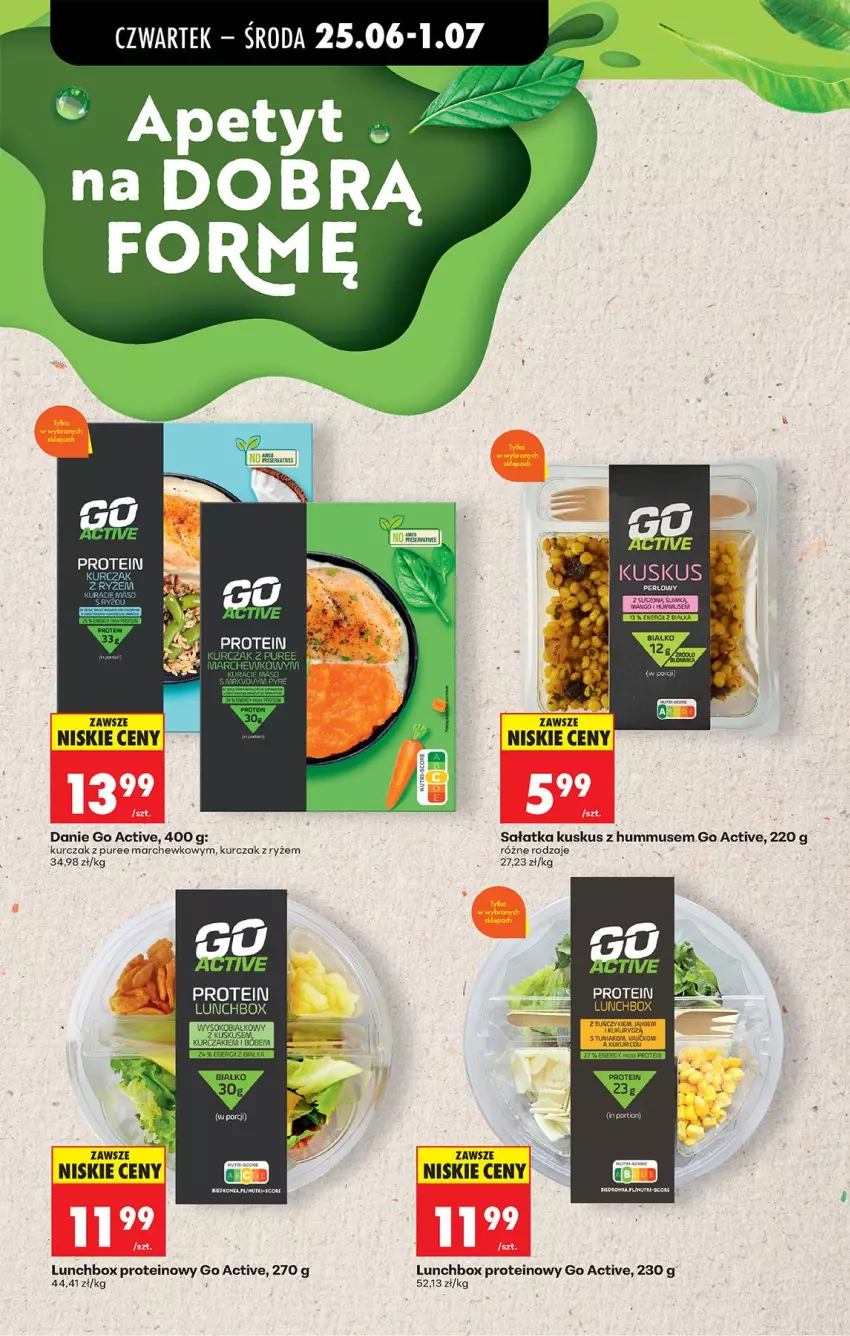 Gazetka promocyjna Biedronka - Od Czwartku - ważna 25.06 do 01.07.2026 - strona 52 - produkty: Hummus, Kurczak, Kuskus, Mus, Por, Pur, Ryż, Sałat, Sałatka, Sok