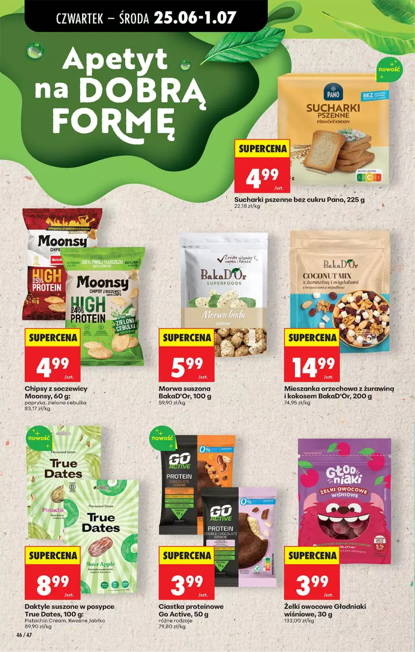 Gazetka promocyjna Biedronka - Od Czwartku - ważna 25.06 do 01.07.2026 - strona 54 - produkty: Chipsy, Ciastka, Daktyle, Fa, Kokos, Mieszanka orzechowa, Mus, Papryka