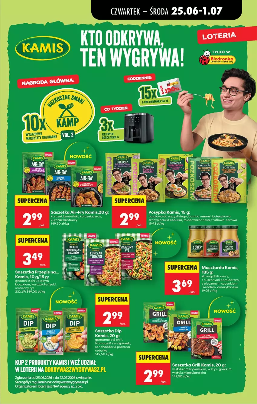 Gazetka promocyjna Biedronka - Od Czwartku - ważna 25.06 do 01.07.2026 - strona 63 - produkty: Amol, Bosch, Cheddar, Gyros, Kamis, Kurczak, Mus, Musztarda, Piec, Ryż, Ser
