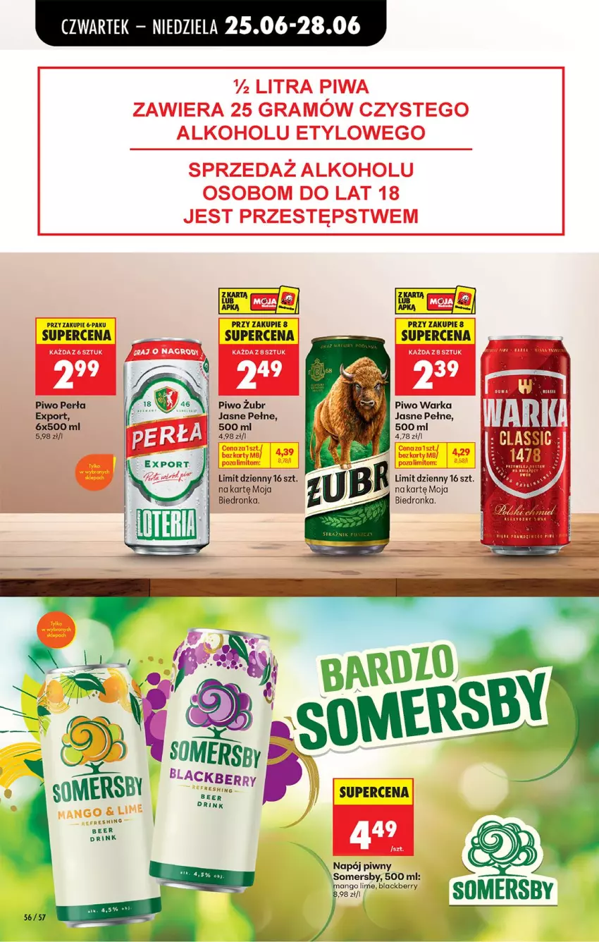 Gazetka promocyjna Biedronka - Od Czwartku - ważna 25.06 do 01.07.2026 - strona 68 - produkty: Gin, Gra, Lack, Mango, Napój, Perła, Piwa, Piwo, Por, Somersby, Warka