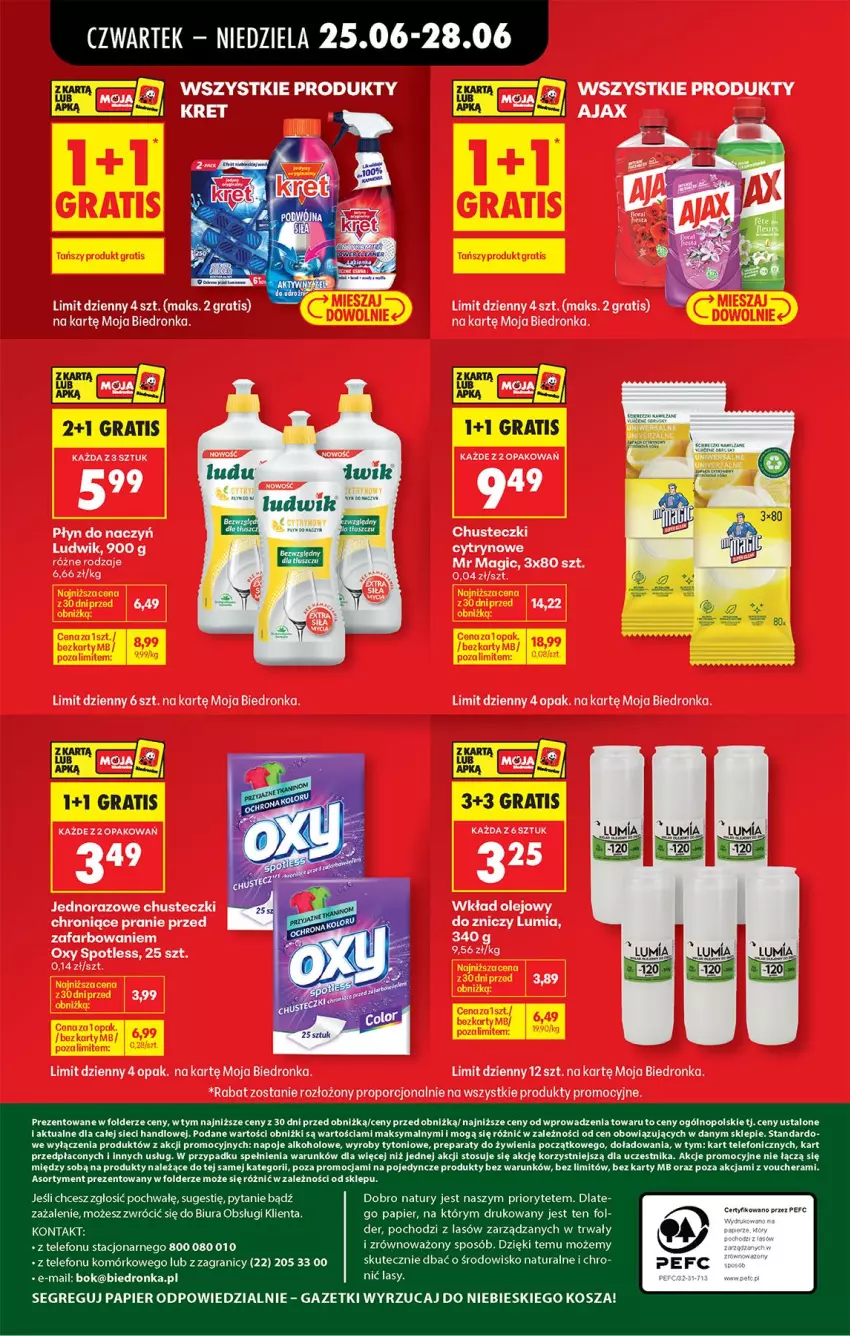 Gazetka promocyjna Biedronka - Od Czwartku - ważna 25.06 do 01.07.2026 - strona 84 - produkty: Chusteczki, Fa, Gra, Ludwik, Olej, Wkład olejowy