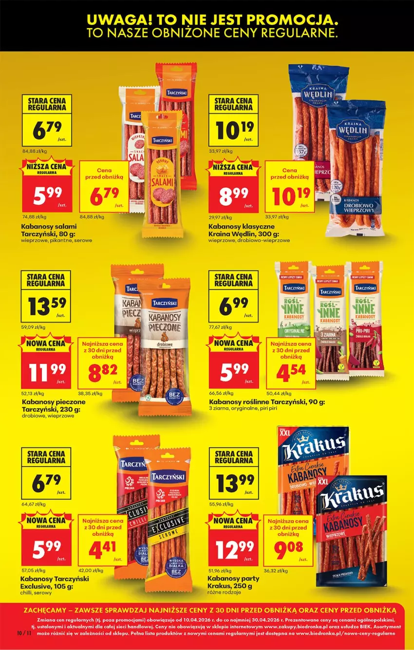 Gazetka promocyjna Biedronka - Od Czwartku - ważna 16.04 do 22.04.2026 - strona 12 - produkty: Gin, Kabanos, Krakus, O nas, Piec, Salami, Ser, Tarczyński, Waga