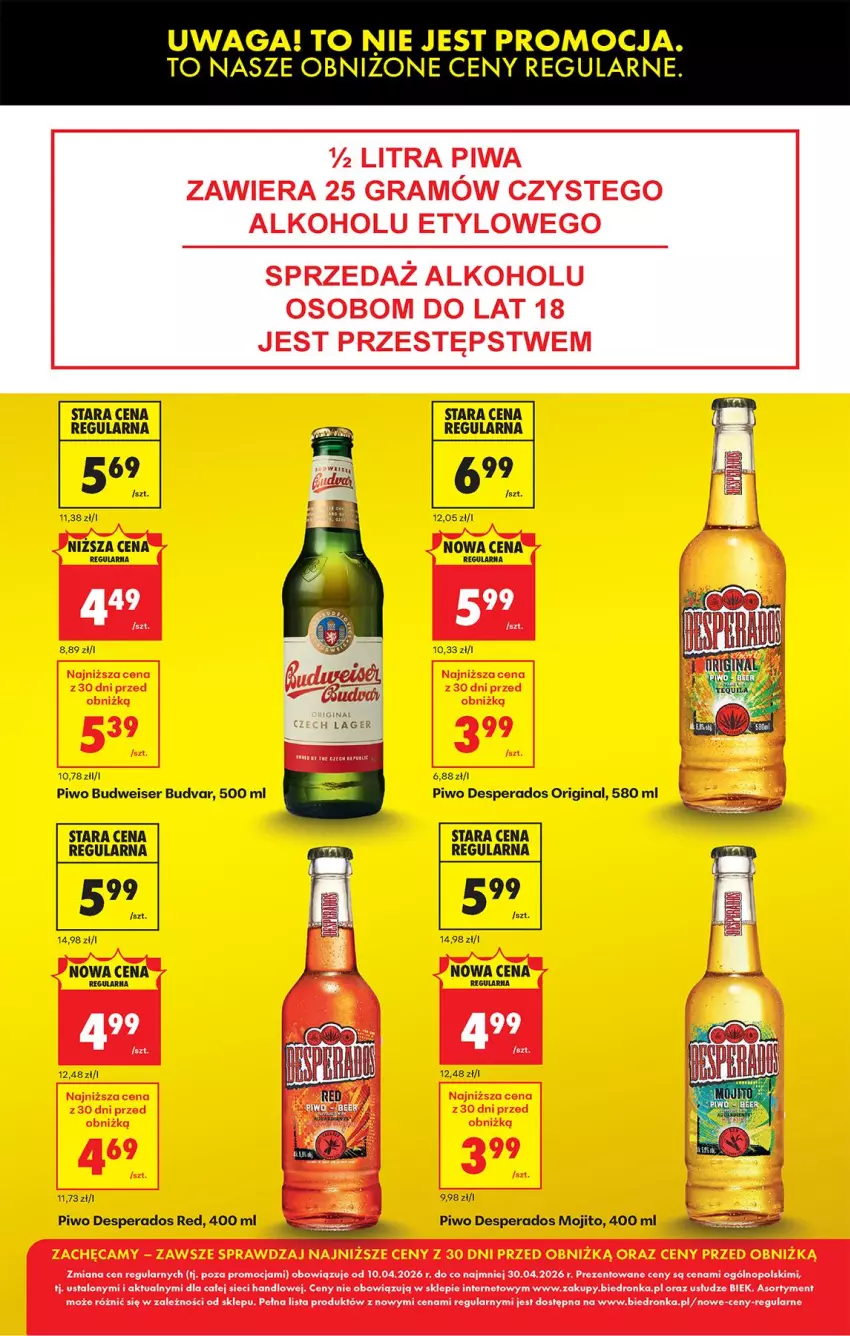 Gazetka promocyjna Biedronka - Od Czwartku - ważna 16.04 do 22.04.2026 - strona 13 - produkty: Desperados, Gin, Gra, O nas, Piwa, Piwo, Ser, Waga