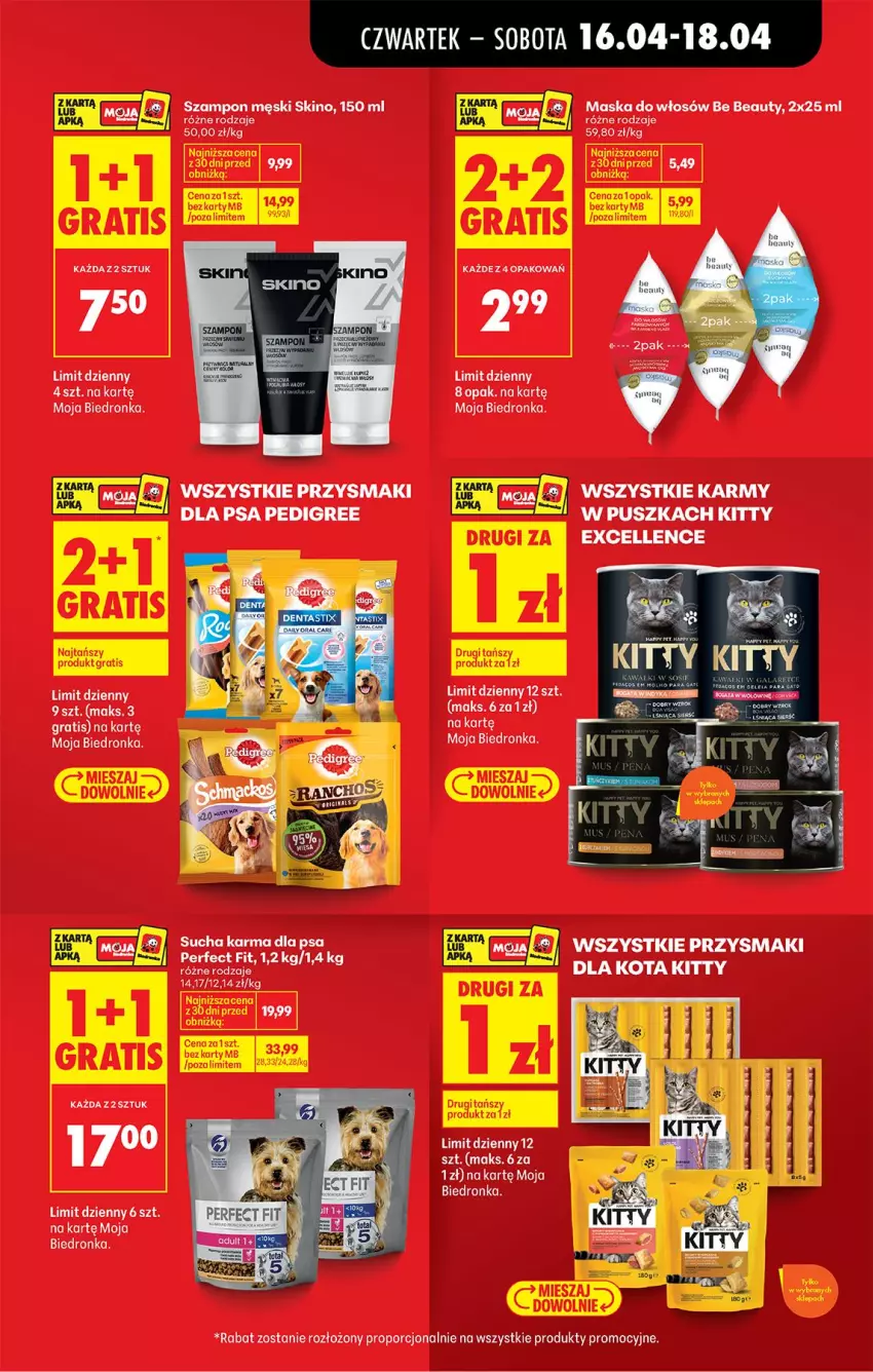 Gazetka promocyjna Biedronka - Od Czwartku - ważna 16.04 do 22.04.2026 - strona 21 - produkty: Be Be, Gra, Maska, Maska do włosów, Pedigree, Przysmaki, Sok, Szampon